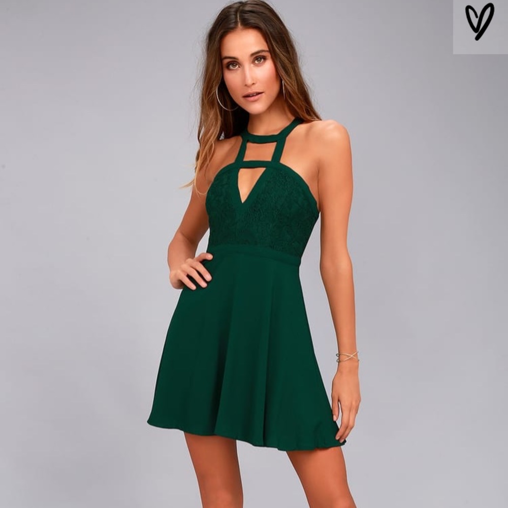 NWT Lulu’s All My Daydreams Skater Dress
